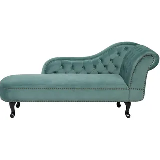 Beliani Chaiselongue Samt mintgrün