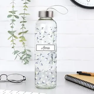 Wanapix | Personalisierte Glasflasche | Muttertagsgeschenk | 450ml | Originalgeschenk Mama/Oma/Freundin | Muster