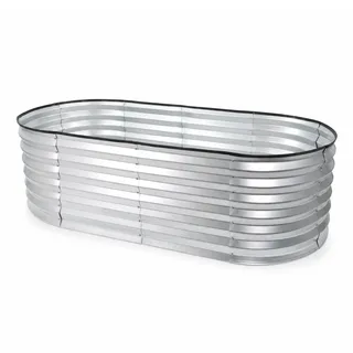 Lemodo oval Hochbeet 160 x 80 x 45 cm Silber