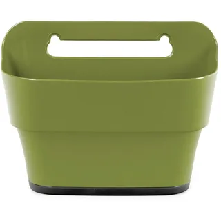 ONDIS24 Balkonkasten Balkonkasten PLAYMOOD mit Wasserspeicher, 4 Liter Pflanzvolumen, Pflanzkübel, Blumentopf, Balkon, Wandhalterung grün