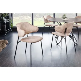 Riess-Ambiente Armlehnstuhl VOGUE Samt champagner greige