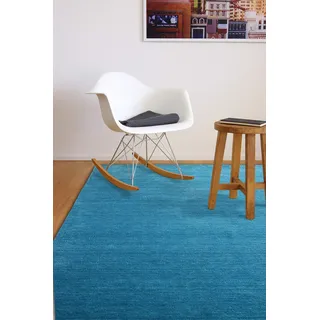floor factory Gabbeh Teppich Karma türkis blau 200x200 cm - handgefertigt aus 100% Schurwolle