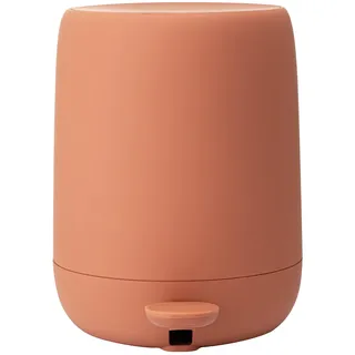 blomus Kosmetikeimer SONO | Treteimer 3L mit Soft-Close & Pedal | Farbe Amber Brown | Bad Mülleimer aus Kunststoff & Silikon | herausnehmbarer Inneneimer | Ø20 x 25H cm