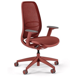 sedus Bürostuhl se:air: Bürostuhl aus Netzmembran mit Mulitfunktionsarmlehnen, (automatischer Gewichtsanpassung und Lordosenstütze, Zeitloses und filigranes Design) rot