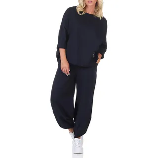 simaranda Damen Jogginganzug, Zweiteiler für Freizeit und Sport, Trainingsanzug, Hausanzug mit Hoodie und Hose 6172 (DE/NL/SE/PL, Numerisch, 36, 42, Regular, Regular, Navy) - 36-42