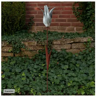 Hti-Living Blumenstecker Celia 1 Stück 1 Gartenstecker Rostbraun