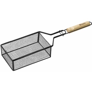 Tepro Grillzubehör Grillkorb mit Holzgriff, ca. 53 cm, ideal zur Zubereitung von Pommes Frites oder Popcorn