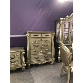 JVmoebel Kommode Elegantes Highboard in Silber mit großzügigen Schubladen (1 St), Made in Europa goldfarben