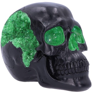 Nemesis Now Geode schwarz-grüne Gothic-Totenkopf-Figur, Polyresin, 17 cm
