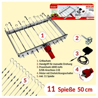 Olymp Drehspieß L 62 cm Edelstahl silber
