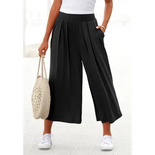 Culotte LASCANA Gr. 40, N-Gr, schwarz Damen Hosen Strandhosen mit extra-weitem Bein und Taschen, bequeme Jerseyhose Bestseller