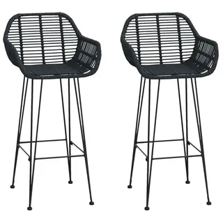 vidaXL Barstuhl 2 pcs 55 x 52 x 105 cm Schwarz