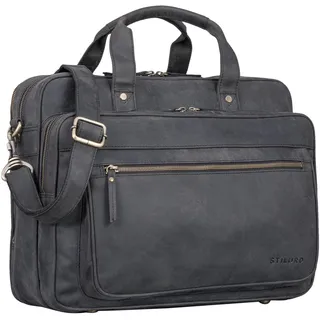 STILORD Herren-Businesstasche aus Leder braun - große 15,6 Zoll Laptoptasche - Männer-Aktentasche - Vintage Umhängetasche aus Rindsleder Walt