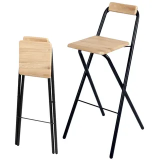URBAN LIVING Barhocker klappbar Braun