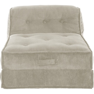 INOSIGN Sessel Pia, Loungesessel aus Cord, in 2 Größen, mit Schlaffunktion, Pouf-Funktion. beige|grau 83 cm x 77 cm x 83 cm