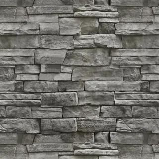 Timeet Selbstklebende Tapete Steinoptik Grau Backstein Steintapete Ziegel Klebefolie Muster Stein Wandtapete Wasserfest Wandaufkleber Abnehmbar Vinyl Folie für Wand, Küche, Kamin 44cmx10m