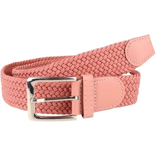MIRROSI Flechtgürtel Elastischer Stoffgürtel Flechtgürtel für Damen und Herren (3,5CM Breit, Atemungsaktiv, Super Weich) Geflochtener Stretchgürtel Dehnbarer Gürtel UNISEX rosa 110cm (entspricht Bundweite 95 cm)