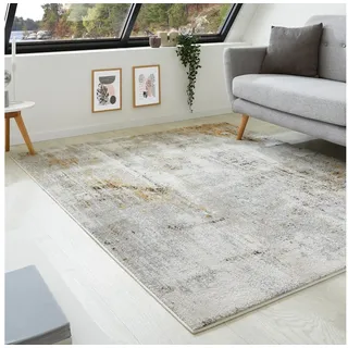 LUXOR living Teppich Montreal, rechteckig, Höhe: 12 mm, Kurzflor, modernes Design, Wohnzimmer, Schlafzimmer gelb|grau 160 cm x 230 cm x 12 mm