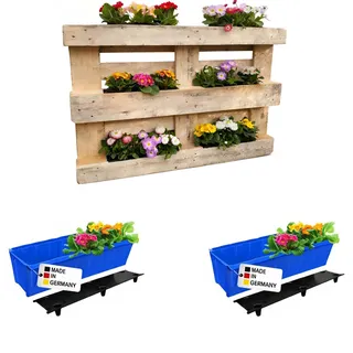 Paletten Blumenkasten Einsatz 37,3 cm Blau 2er Bewässerungsmatte Einsatz