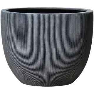Dehner Übertopf Banbury, frostbeständiger Blumenkübel, Polystone, schwarz, für den Außenbereich, inkl. Bodenloch gegen Staunässe schwarz Ø 40 cm