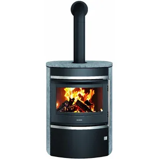Oranier Feras Stahl Schwarz/Abdeckplatte Speckstein