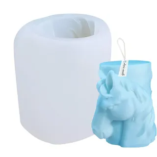 Xidmold 3D Pferd Zylinder Kerzenform, Tier Kerzengießform, Kerzen Form Gießform, Tier Kerze Form für Sojawachs Kerzen Machen, Seife, Handwerk Ornamente (Pferd)