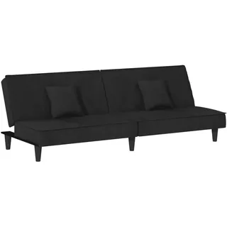 vidaXL Schlafcouch Samt 2-Sitzer Schwarz