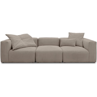 DOMO. collection Modulsofa Malia, 3 Sitzer, Bigsofa, modular und flexibel, 3 Couch, Cord Sofa, 301 cm breit, in weichem Cord braun