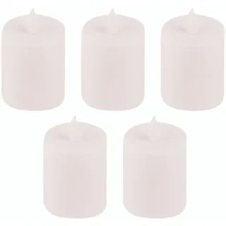 Novaliv LED Kerze Outdoor 5 Stück weiß Grablichter LED mit Batterie Dauerkerze LED Kerzen flackernde Flamme Dauerbrenner LED Friedhofskerze Ambientebeleuchtung Gedenkkerze