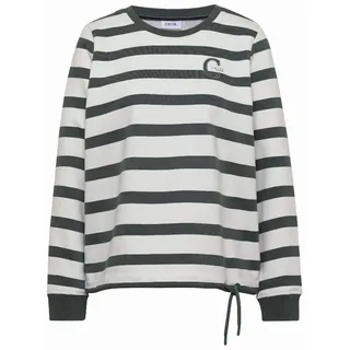 Cecil Sweatshirt Gestreift Dried Olive 42