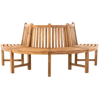 TPFGarden Baumbank Leander (mit 180-Grad Sitzfläche und Rückenlehnen), Teak-Holz Garten Baumbank Sitzbank massiv 200 cm braun 200 cm x 90 cm x 100 cm