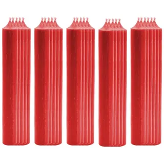 TSB Werk Spitzkerze 25x Stabkerze Tischkerze Wachskerze Durchgefärbt, Tropffrei, Kerze, 180 x 22mm, Set rot