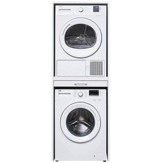 Waschmaschinenschrank, Weiß, Metall, 67x185.5x65.5 cm, Made in EU, Typenauswahl, Schlafzimmer, Kleiderschränke, Mehrzweckschränke