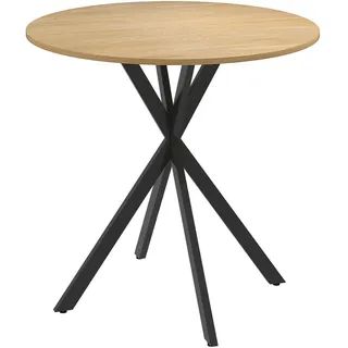 Homcom Runder Küchentisch Ø 80 cm Eiche beige
