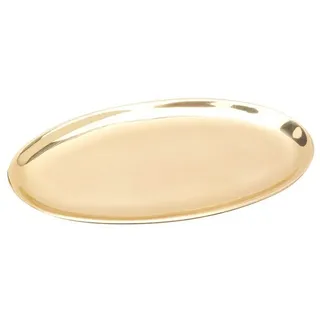 Nklaus Kerzenhalter Kerzenteller Oval 12x6cm Messing Gold