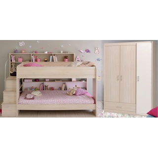 Jugendzimmer-Set PARISOT "Bibop" Schlafzimmermöbel-Sets Gr. Ohne Bettschubkasten, braun (akazienfarben) Baby Komplett-Kinderzimmer