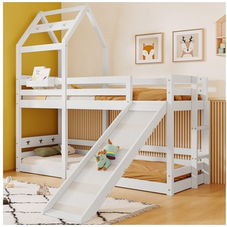 REDOM Etagenbett Kinderbett (Hausbett mit Stauraum unter der Treppe 90x200cm) 97 cm x 212 cm x 209 cm