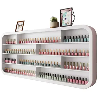 Wall rack Nagellack ätherisches Öl Display Regal im Nagelstudio, Nagellack Lagerung Wandregal Wandvitrine, High-Density Board Holz hängende Wand Nagellack Lagerregal