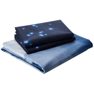 Eleanor James Bettbezug für Doppelbett, Einhorn-Design, Set mit 2 Kissenbezügen, Poly-Baumwollgewebe, Blau