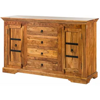 Massivmoebel24 Sideboard Akazie 150 x 89 x 45 cm Braun