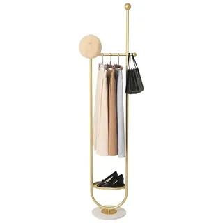 Cre Cra Kleiderständer aus Metall,U-förmig Kleiderständer Marmor,Garderobenständer Für Schlafzimmer,multifunktional Kleiderstange,Modern Garderobenstander kleiderstand golden,Kleiderständer stabil