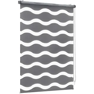 Sekey Doppelrollo Wellen 80 x 210 cm grau