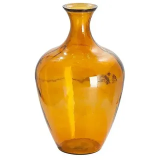 Gilde große Deko Vase XL Bodenvase aus reyceltem Glas - Glasvase Arturo - Deko Wohnzimmer Farbe: Orange-Gelb - Höhe 65 cm