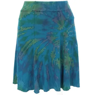 Guru-Shop Minirock Batik Hippie Minirock, Boho Sommerrock - blau alternative Bekleidung blau