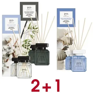 ipuro 2 + 1 Aktion: Raumduft-Set »Cotton Fields / Black Bamboo / Sunny Beach Time« 3x schwarz