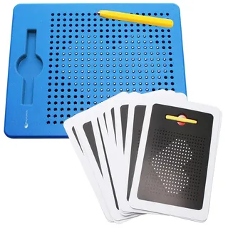 Playtastic Magnetische Reise-Zeichentafel, Stift & Vorlagen, 17,5 x 21,5 cm, blau