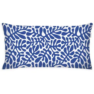 Tom Tailor Renforcé Kissenhülle Floral 40 x 80 cm Blau/Weiß