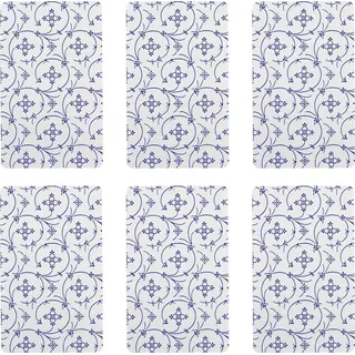 Ricolor Frühstücksbrettchen HPL 6-tlg. 23,5 x 14,5 cm Blau/Weiß