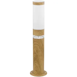ETC Shop Sockelleuchte Edelstahl Holz-Optik 11,7 x 50 cm 1x Smart RGB LED 10W transparent