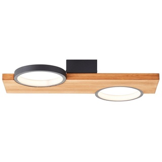 Brilliant Deckenleuchte Cheesy LED 40x25cm matt schwarz/holz braun 14 Watt Deckenlampe